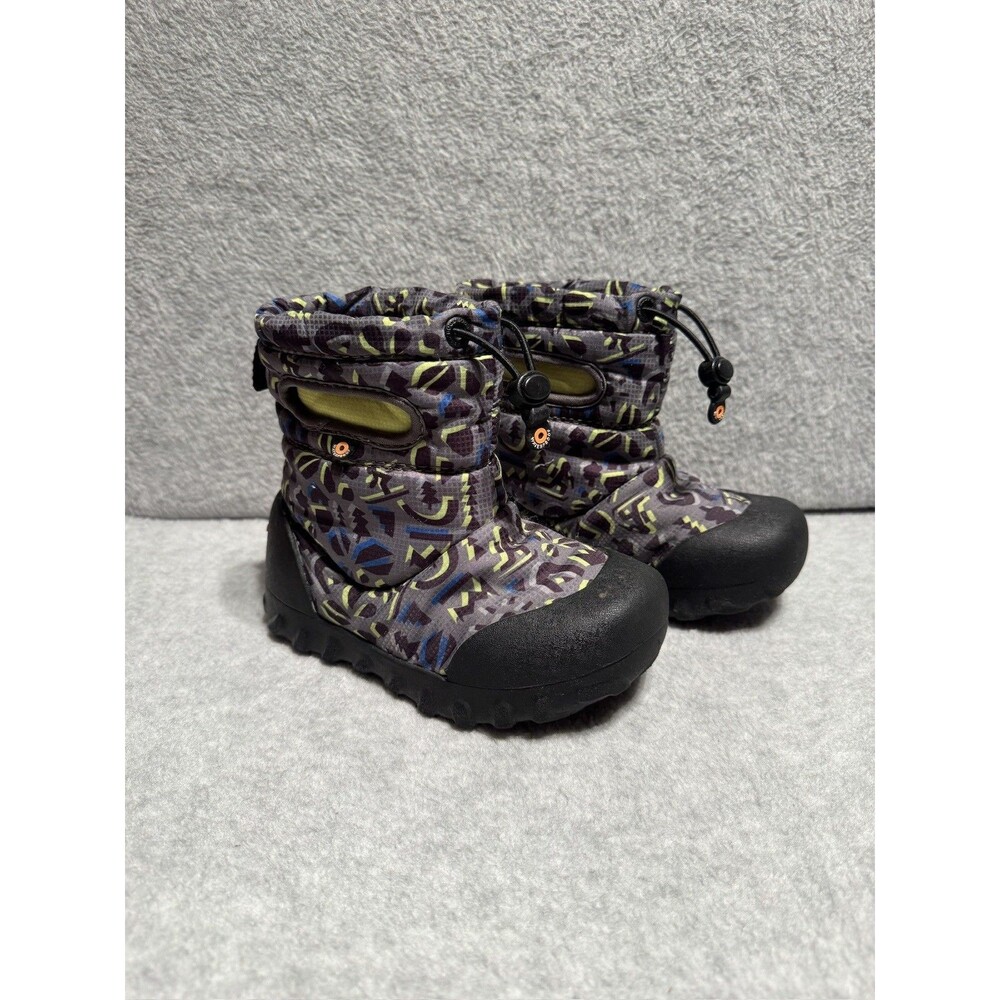 Bogs Bmoc Kids Snow Boots Boys Size 12 Gray Faux Fur Lined Winter Boots